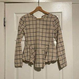 Shien blouse, off white and black paid, size small.